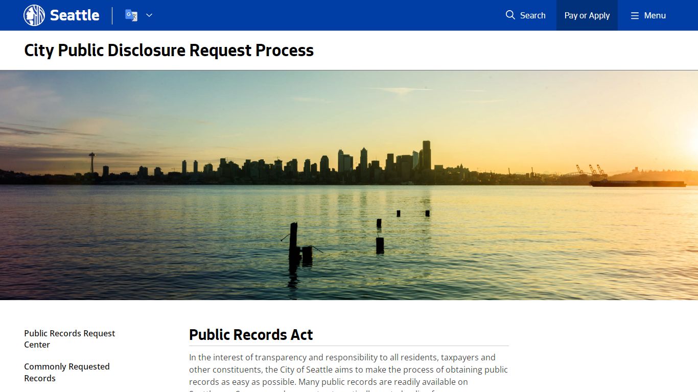 City Public Disclosure Request Process - Public Records - Seattle